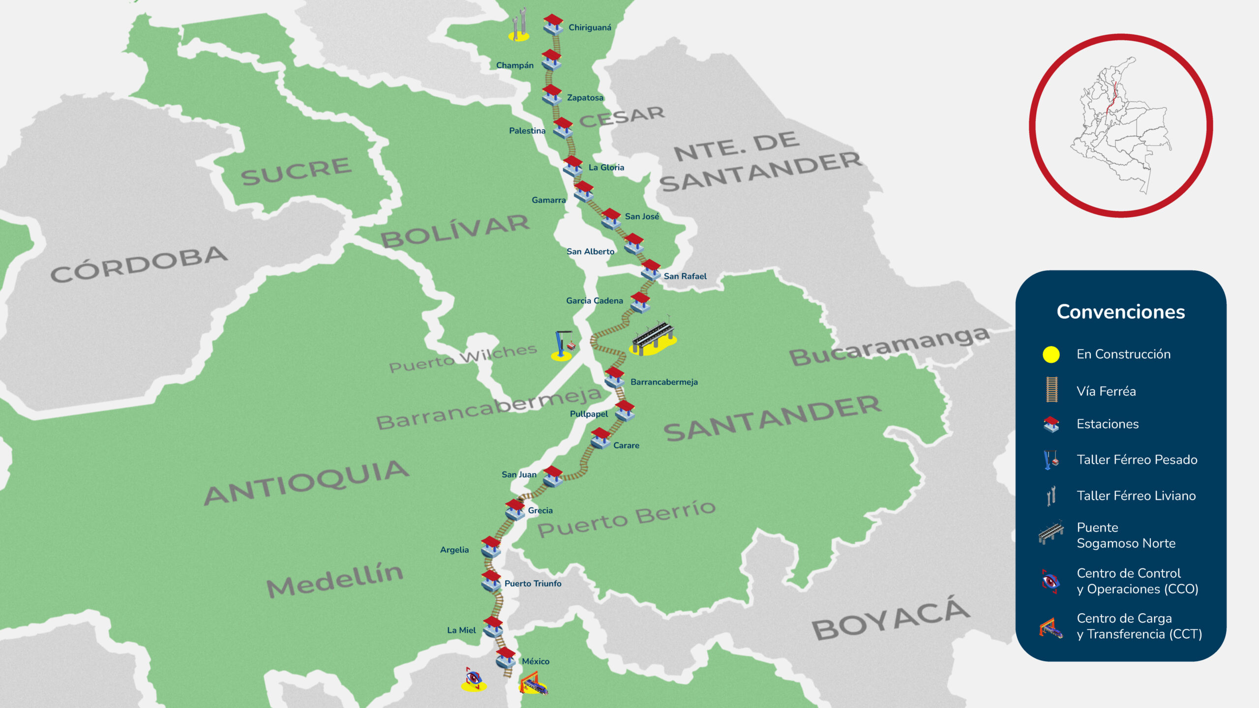 Mapa concesión Línea Férrea Central